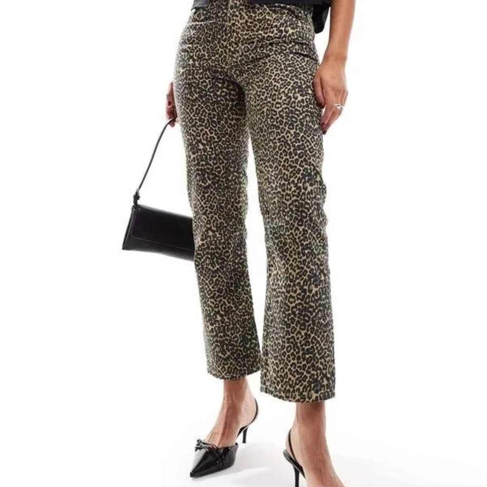 Mango Leopard Print Jeans Size 12